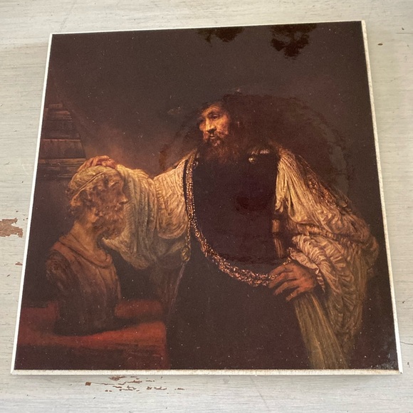 MOMA Vintage Rembrandt Tile Artwork. Aristotle Contemplating the Bust of Homer - Picture 4 of 5